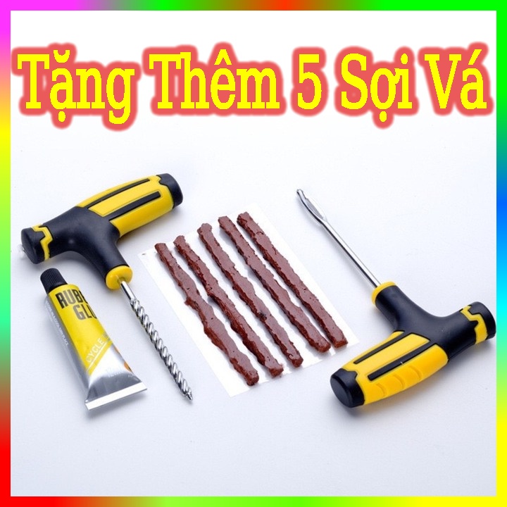 Bộ Vá Xe Máy, Ô Tô, Lốp Không Săm Đa Năng 8 Chi Tiết