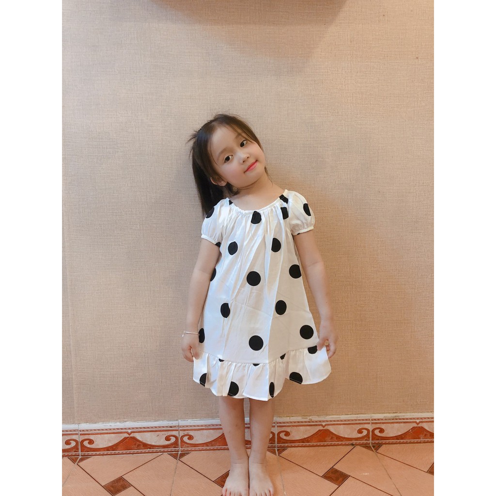 VÁY XÒE CHẤM BI BÉ GÁI 7-18Kg
