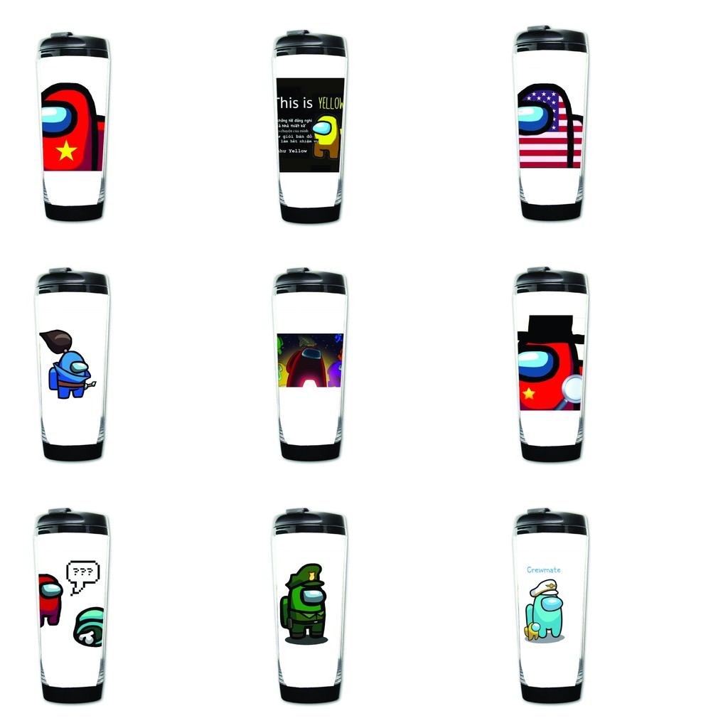 Bình đựng nước in hình Among Us 9 mẫu