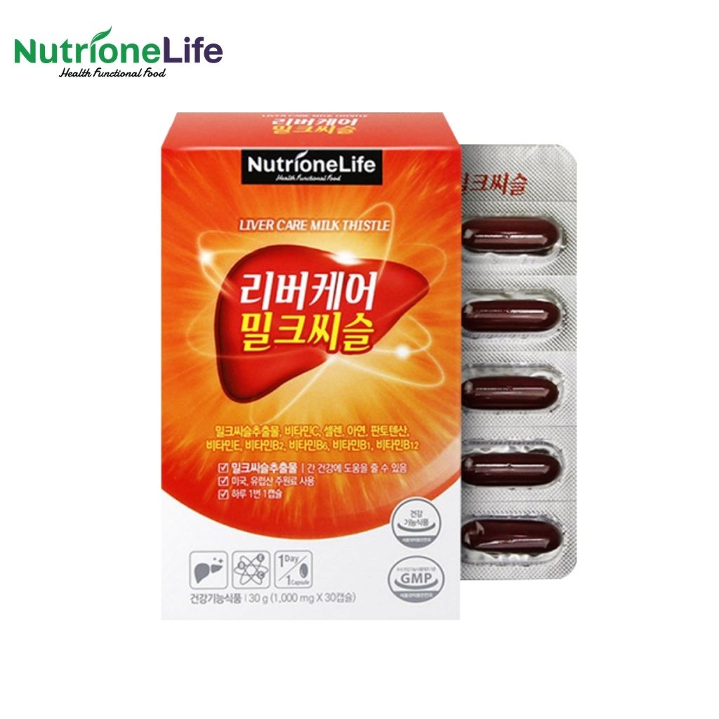 Viên Uống Bổ Gan NUTRIONELIFE Livercare Milkthistle Tăng Cường Chức Năng Gan, Mát Gan, Thải Độc, Hạ Men Gan Hộp 30Viên