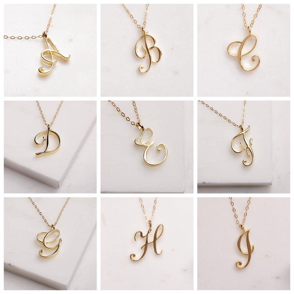 Vòng cổ chữ cái tên theo yêu cầu A đến R