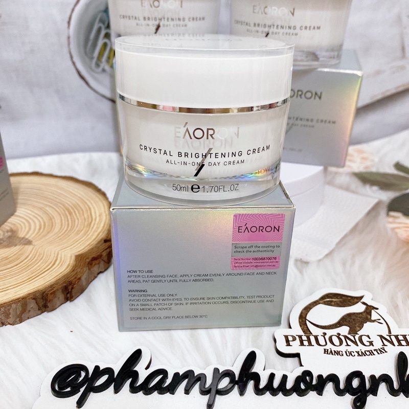 KEM EAORON CRYSTAL WHITE MOISTURISER SPF15 MẪU MỚI DATE 2024