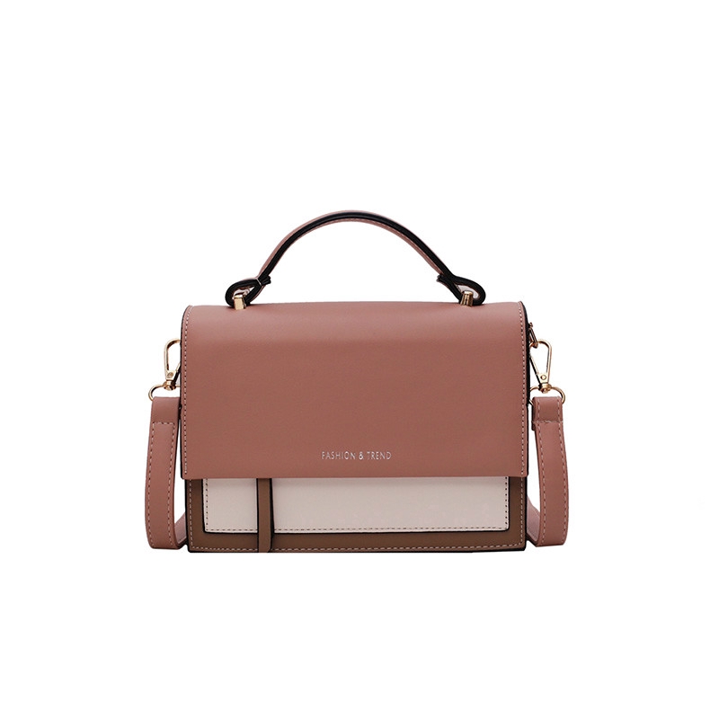 Túi Đeo Vai Hình Vuông Cỡ Nhỏ Mềm Mại Màu Tương Phản Thời Trang Cho Nữ