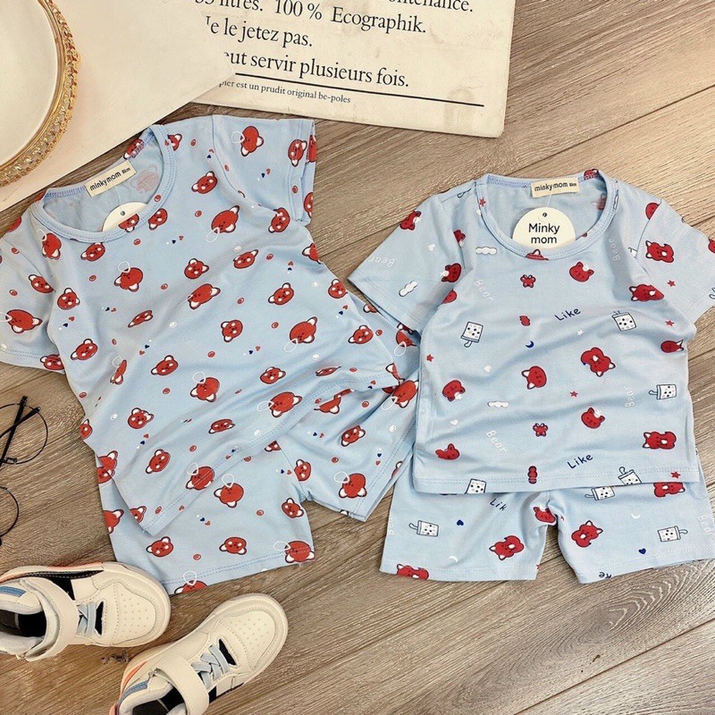 bộ minky mom thun lạnh gấu cho bé (loại 1)