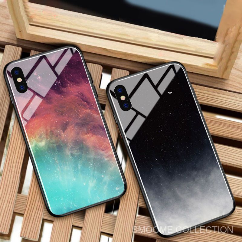 Ốp điện thoại mặt kính họa tiết Ioff thích hợp cho Iphone 11 12 Pro Max 7 8 Plus X Xs Xr Xsmax 7plus 8plus