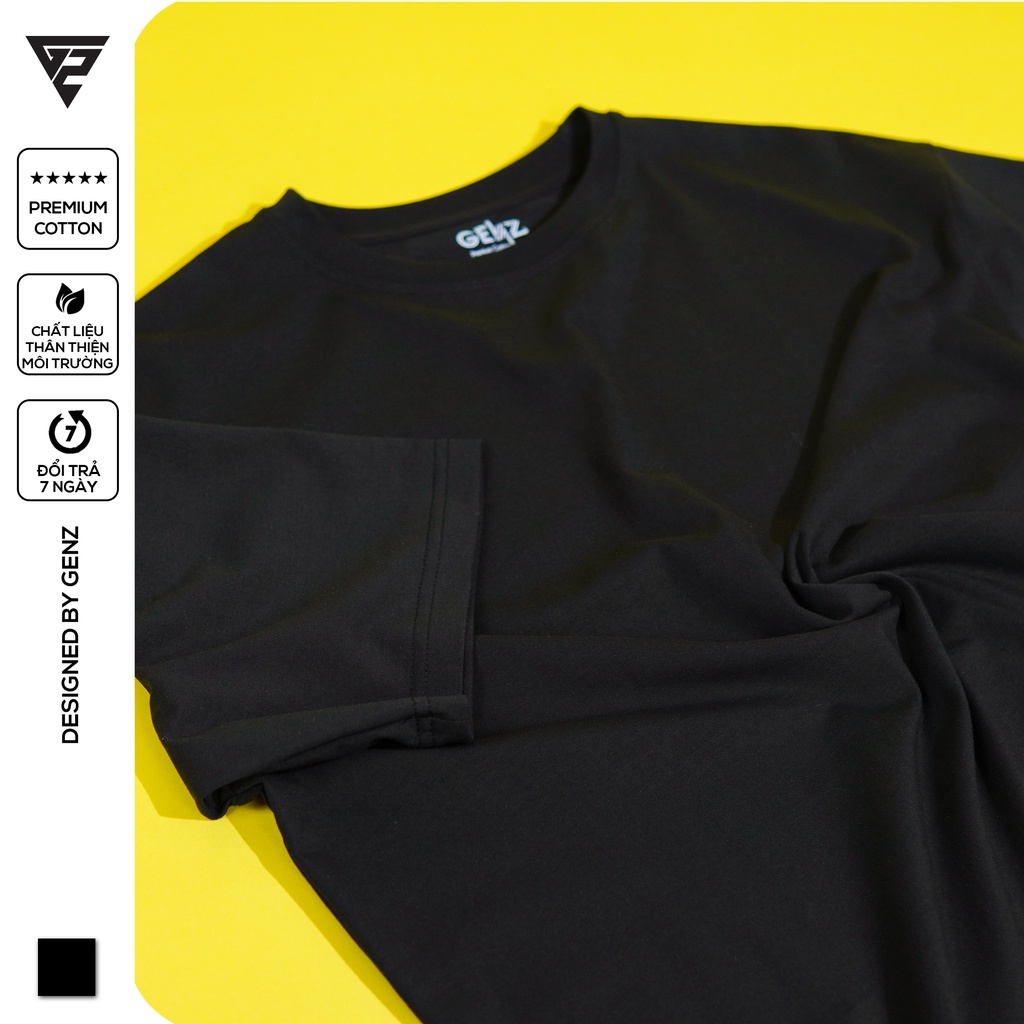 Áo thun trơn nữ tay lỡ GENZ Premium Cotton phông Unisex form rộng oversize nhiều màu | BigBuy360 - bigbuy360.vn