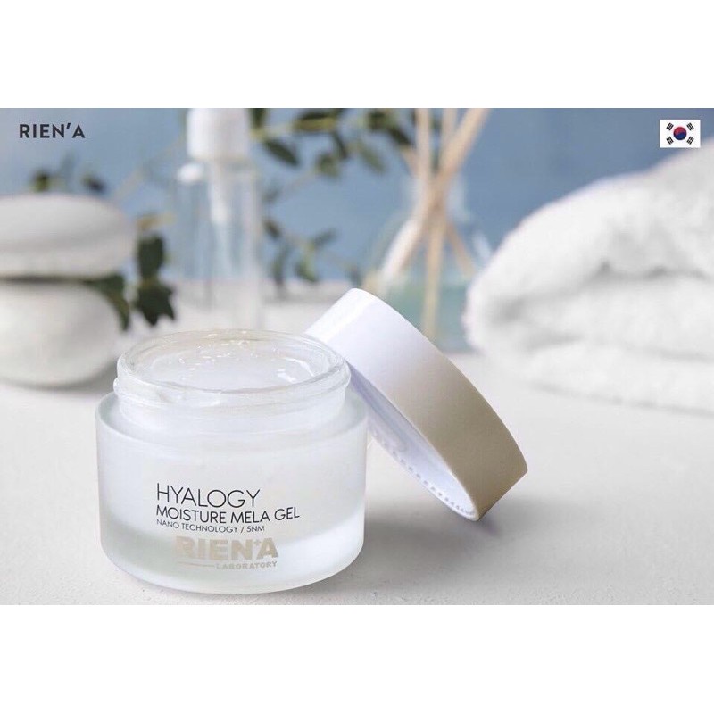 Kem dưỡng ẩm Hyalogy Moisture Mela Gel Rien'A - căng bóng, chăm sóc da hư tổn, cải thiện lão hóa - Hũ 50g