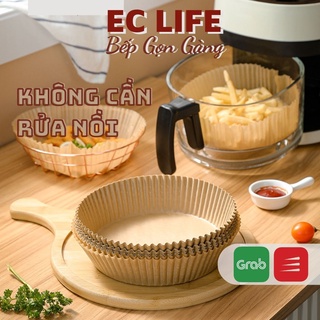 Giấy lót nồi chiên miếng giấy nến lót chống thắm chống dính tiện dụng set 50 cái EC LIfe 0811