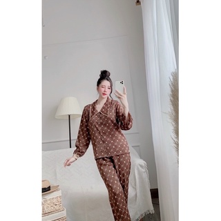 Bộ ngủ lụa Maingo cao cấp tay dài quần dài