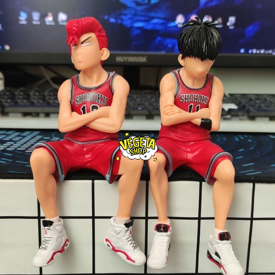 Mô hình Slam Dunk - Hanamichi Sakuragi &amp; Rukawa Kaede - Mô hình cầu thủ bóng rổ cực ngầu - Kích thước 3,5x8 &amp; 6,5x15cm