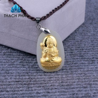 Phật bản mệnh Ngọc Nephrite mạ v.àng
