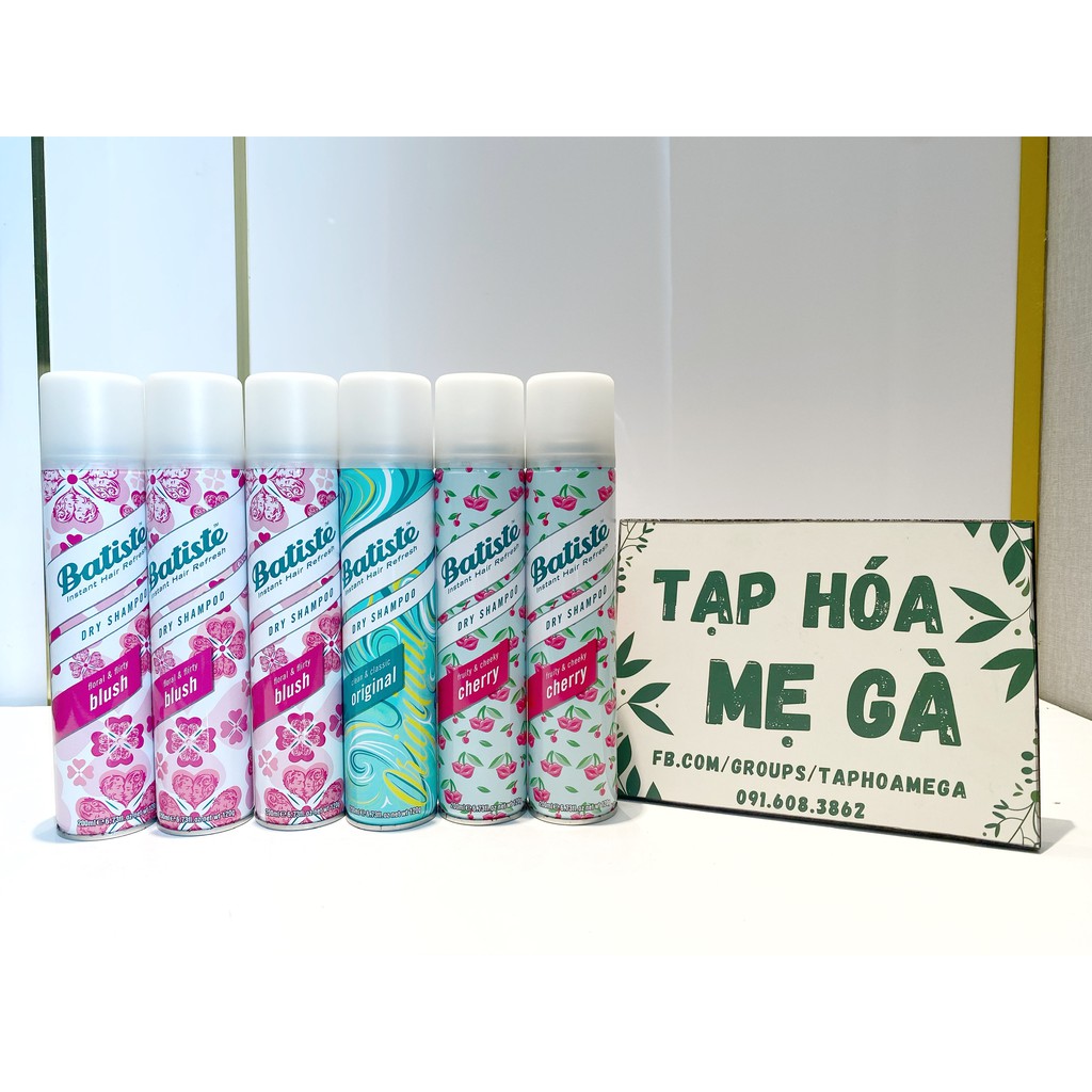 Dầu gội khô Batiste Dry Shampoo 200ml mùi thơm ngọt