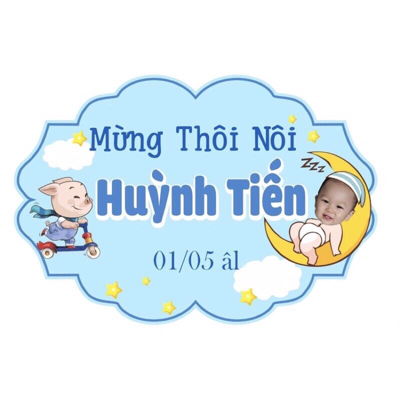 Banner Treo Tường, Chibi Kèm Bảng Tên Sinh Nhật Cỡ 30x40cm