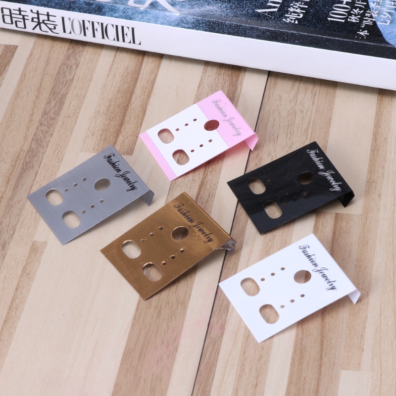 Set 100 Tấm Thẻ Nhựa Hình Chữ Nhật Trưng Bày Bông Tai Thời Trang