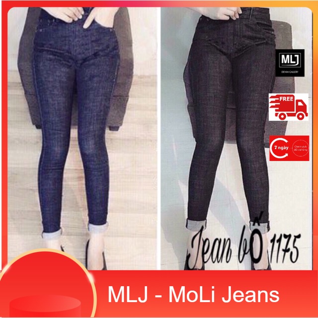 Nhập WAMS8 giảm 15%_ Combo 2 quần jean skinny đốm xanh muối tiêu và đen muối tiêu