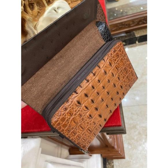 Ví Cầm Tay Da Bò Thật Dập Vân Cá Sấu Clutch Nam Cao Cấp Rẻ Đẹp - A&ESHOP 878998