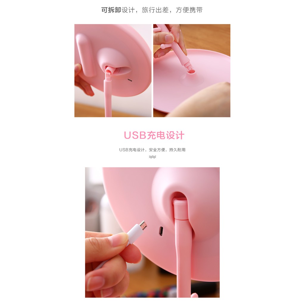 Gương trang điểm để bàn có đèn led cảm ứng độc đáo chất lượng