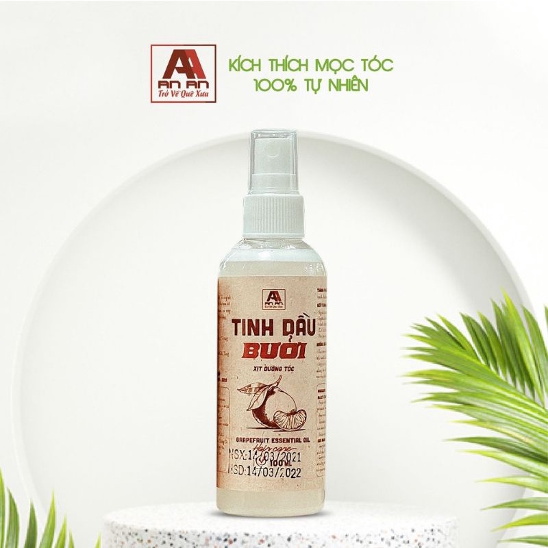 Tinh dầu xịt Bưởi thảo mộc An An kích thích mọc tóc, chai 150ml