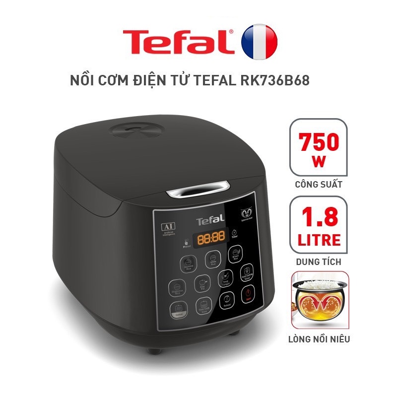 Nồi cơm điện Tefal Easy Rice Plus RK736B68 - 750W, 1.8L