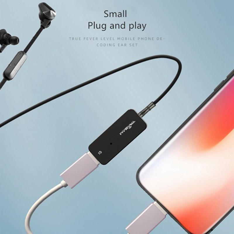 Bộ Khuếch Đại Âm Thanh Mini Trasam Q1 Hifi 192khz Usb C Sang 3.5mm Dac Cho Tai Nghe Loại C