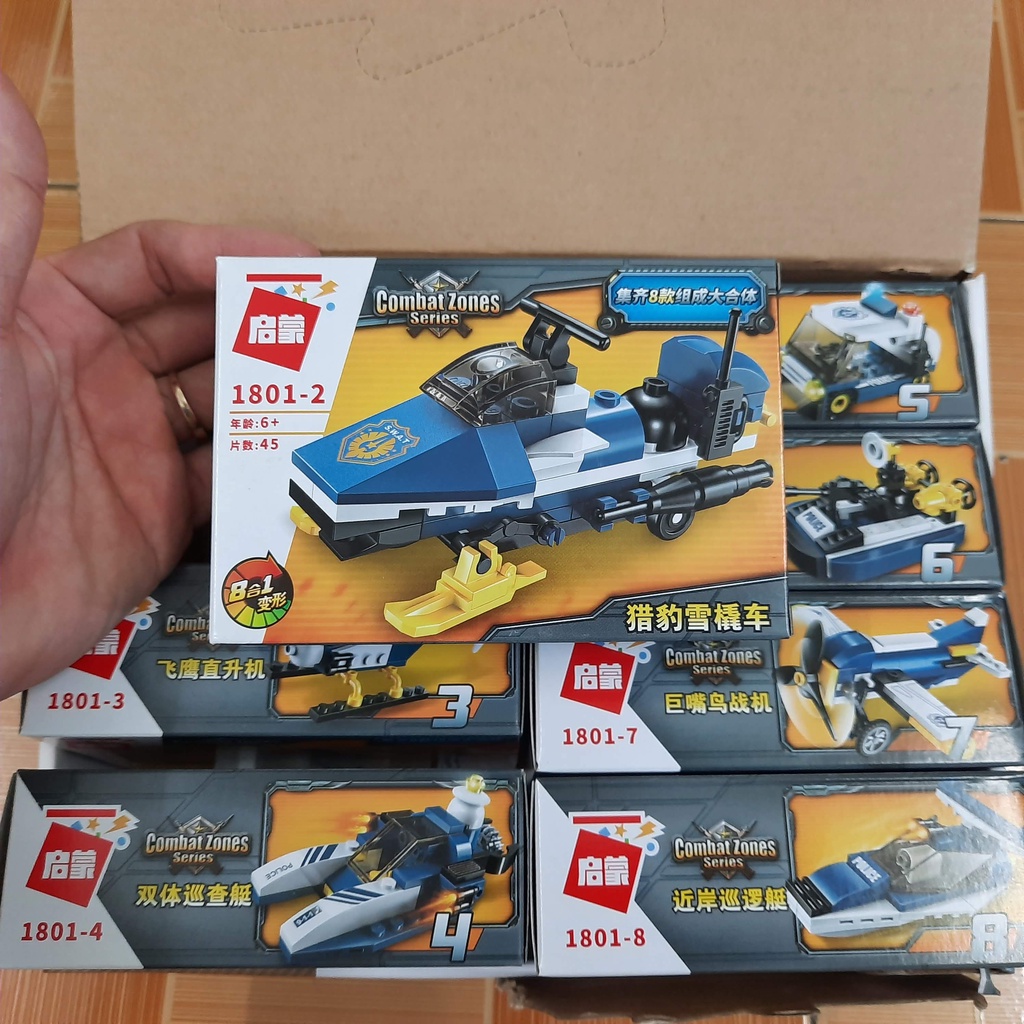 Bộ lắp ghép lego mô hình máy bay trực thăng 8 trong 1 Enlighten đồ chơi trẻ em
