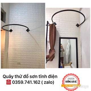 Combo 1 khung thử đồ + 1 rèm thử đồ- quây rèm thử đồ shop thời trang - kèm vít nở