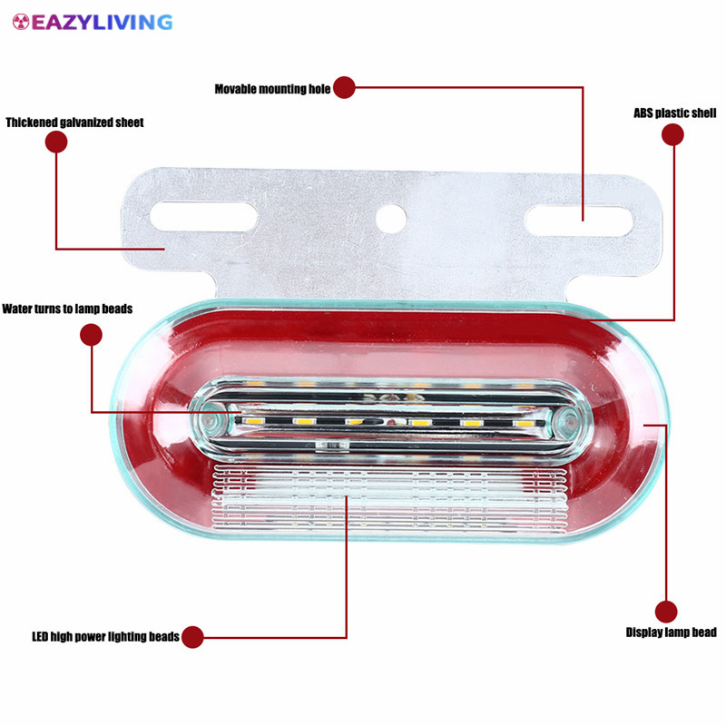 1 Đèn Led Tín Hiệu Gắn Hông Xe Tải 12v 12 Bóng