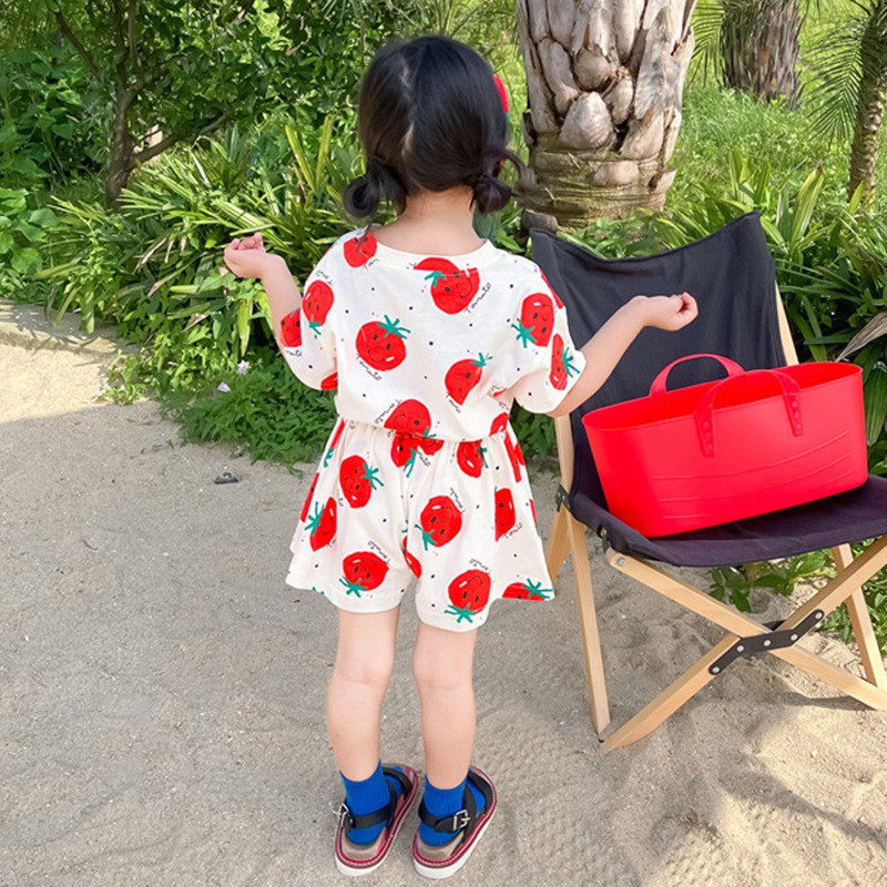 Bộ Áo Ngắn Tay + Chân Váy Thể Thao Mùa Hè Mới Cho Bé Gái