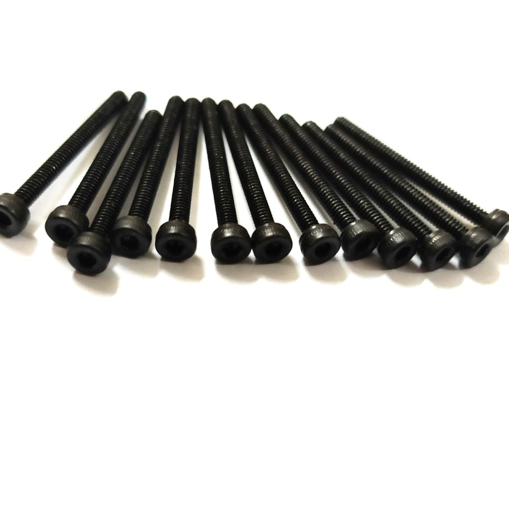 Combo 100 con bulong M3/M4 lục giác chìm đầu trụ thép đen -ốc đầu trụ - ốc lục lăng đầu trụ thép đen