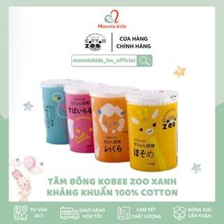 Tăm bông kháng khuẩn cho bé Kobee Zoo 200c, tăm bông cotton Nhật an toàn cho bé - Monnie Kids