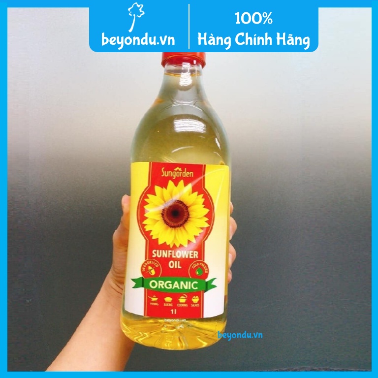 Dầu hướng dương hữu cơ ép lạnh Sungarden 1L - Organic Sunflower Oil
