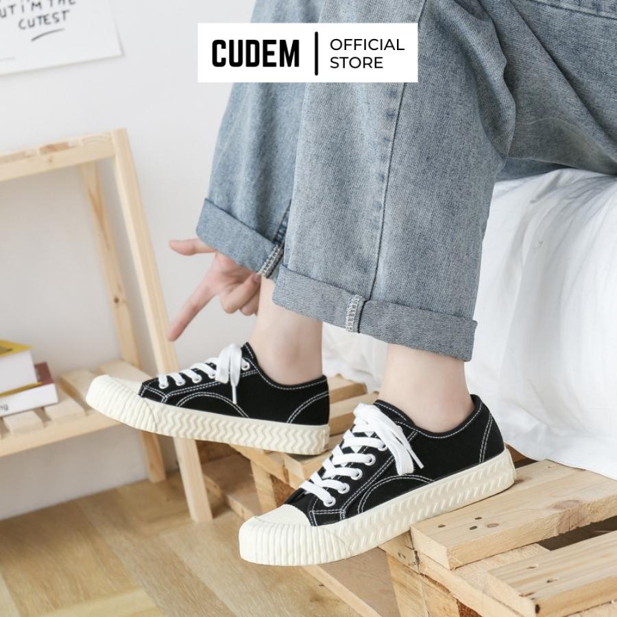 Giày thể thao nữ đế bệt LongFord kiểu dáng thể thao chất vải Canvas thoáng khí giữ form tốt S20