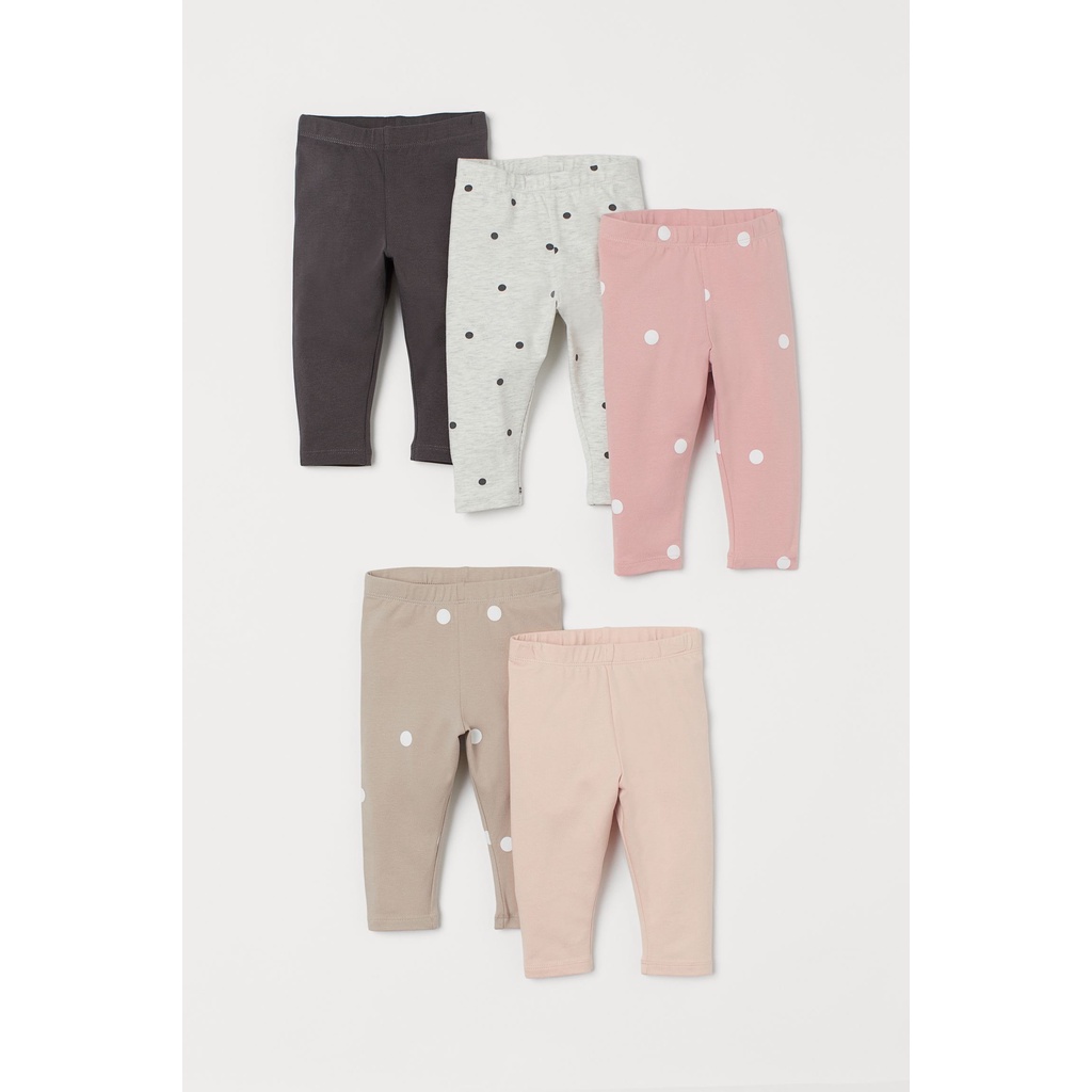 Set 5 quần legging bé gái HM Auth