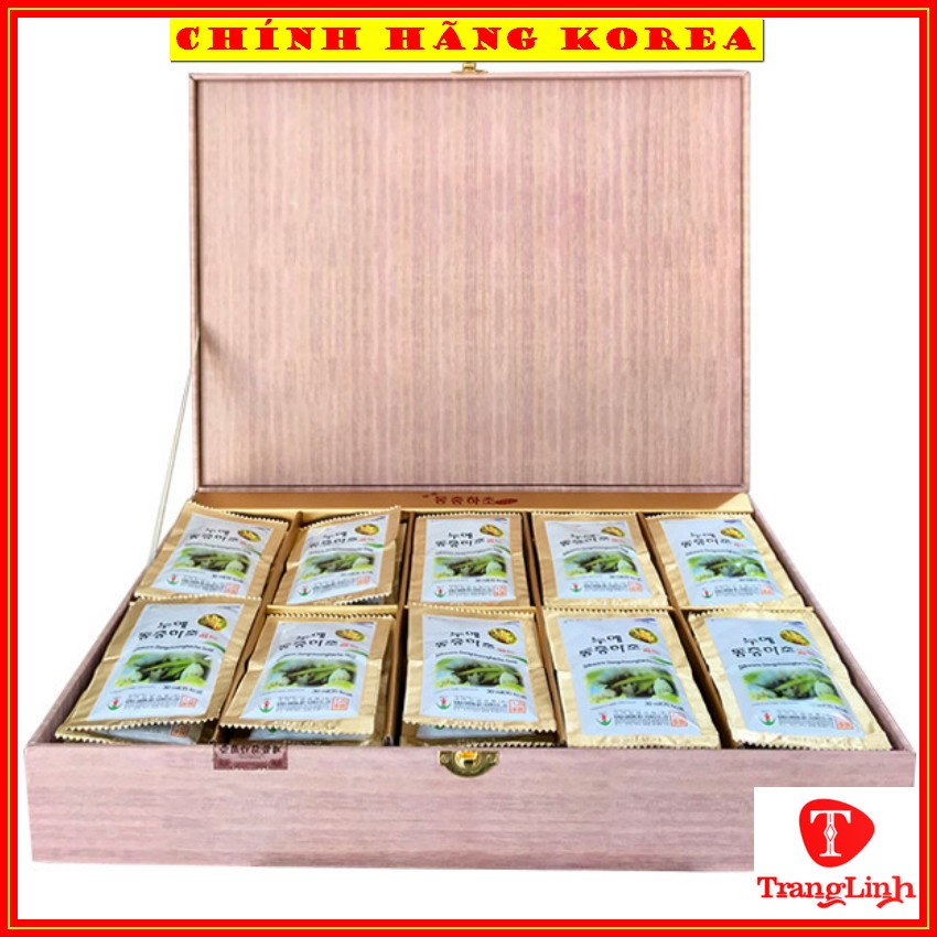 [Khóa Xịn] Nước đông trùng hạ thảo hàn quốc hộp gỗ Bio 60 gói - Tăng đề kháng, bổ phổi, phòng ung thư - tranglinhkorea