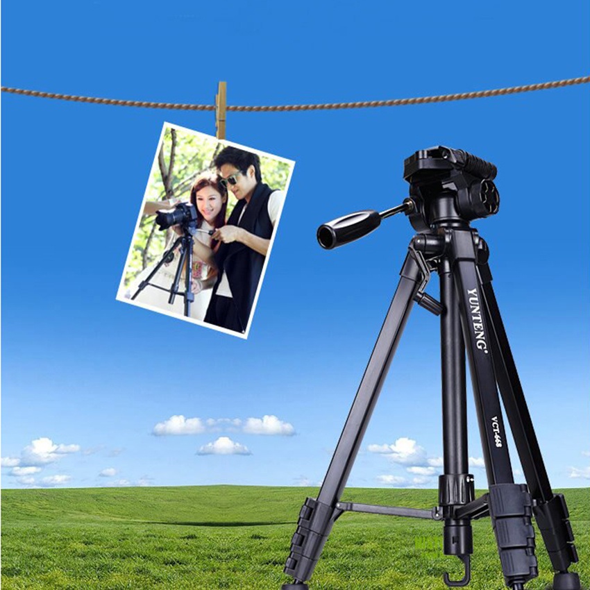 Tripod điện thoại - Chân máy ảnh Yunteng VCT 668 tặng kèm remote chụp từ xa, kẹp điện thoại và túi đựng