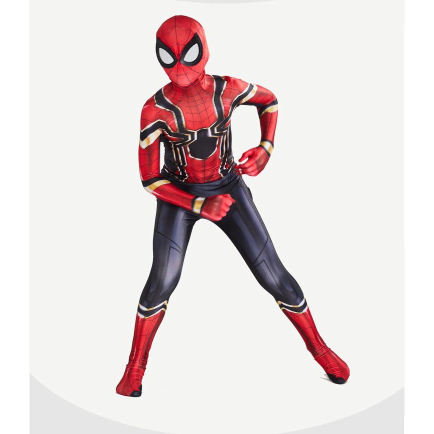 Quần áo siêu nhân Người Nhện, đồ hóa trang SpiderMan cực chất áo liền quần kèm mũ trùm COSPLAY0X
