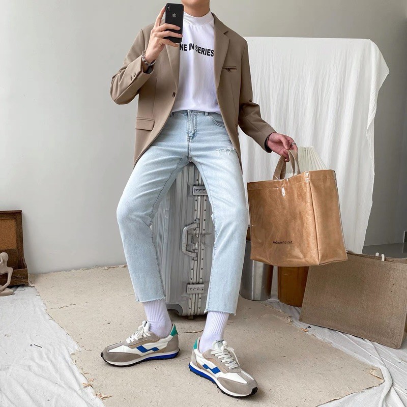 quần jeans nam skinny rách 1 bên | BigBuy360 - bigbuy360.vn