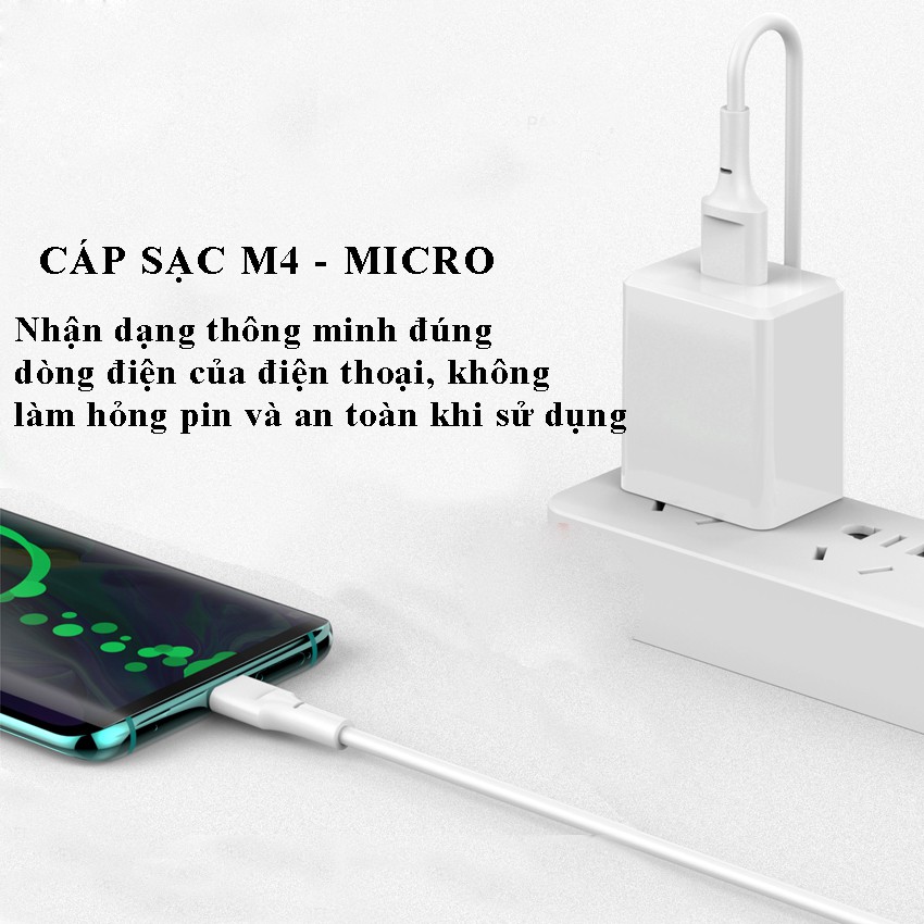 Cáp sạc M2, M3 [Mua 5 dây giá sỉ]Chính Hãng có TypeC, Lightning cho các loại Điện Thoại, Pin Dự Phòng,Tai nghe Bluetooth