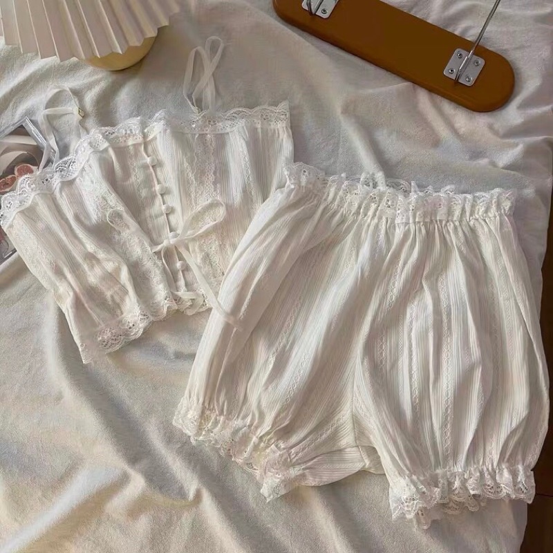 Bộ Đồ Ngủ Nữ Hai Dây, Đồ Ngủ Sexy Hai Dây Chất Vải Đũi Thoáng Mát TAMA - BN08 | BigBuy360 - bigbuy360.vn