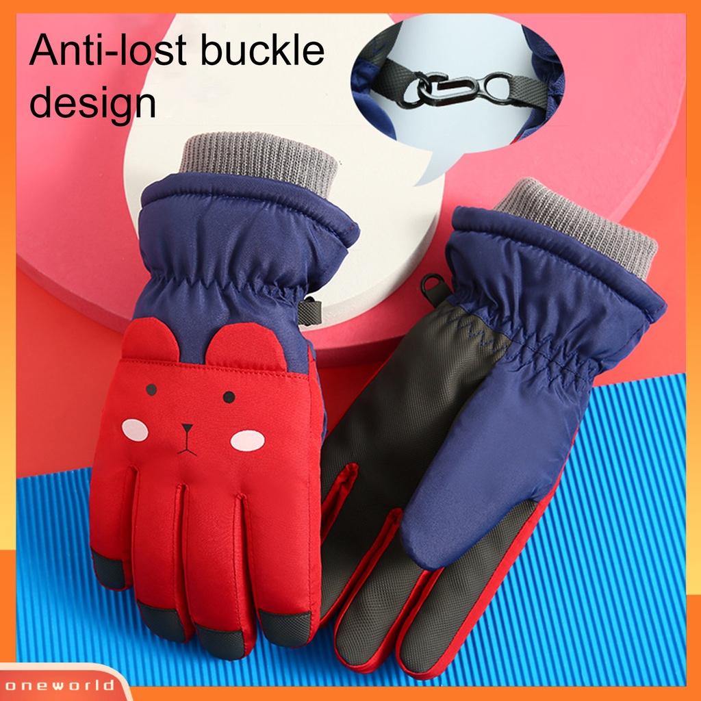 |Bộ Đồ Bơi Một Mảnh Dành Cho Nữ| 1 Đôi Găng Tay Trượt Tuyết Giữ Ấm Chống Trượt Chống Thấm Nước Có Thể Chạm Màn Hình Cảm Ứng Hoạt Hình Dành