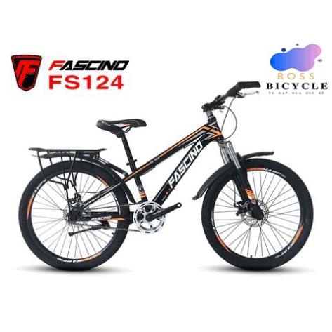 Xe Đạp Thể Thao FASCINO FS124 - 24 inch, Đen/Đỏ, Đen/Cam, Đen/Xanh, Đen/Xanh Lá