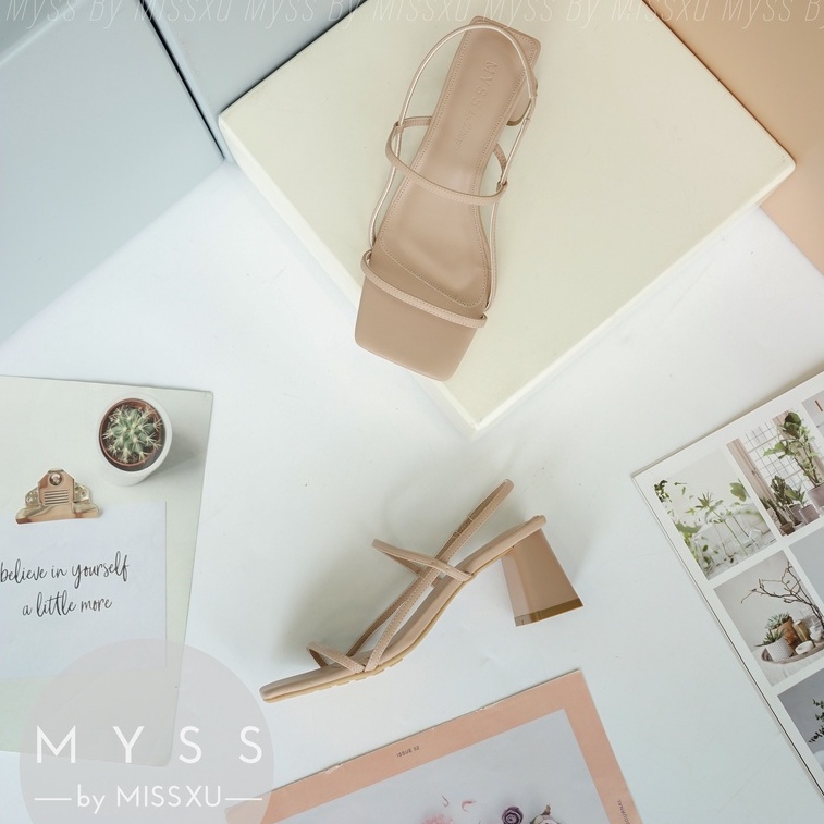 Giày sandal nữ dây ngang phối dọc 7cm thời trang MYSS - SD155