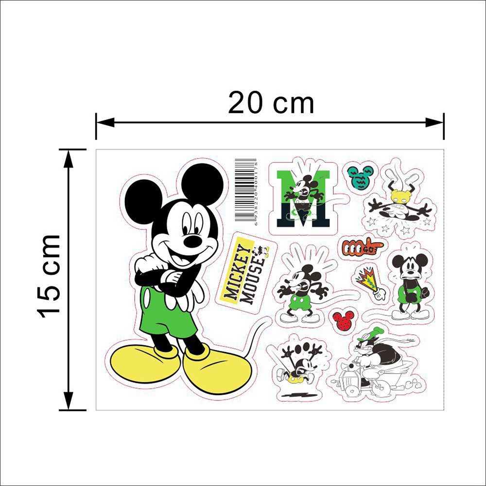 Sticker Dán Tường Họa Tiết Hoạt Hình Mickey Minnie Dễ Thương Chống Thấm Nước Diy81