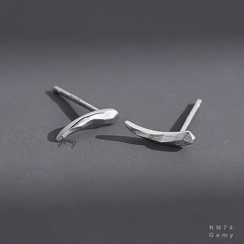 Khuyên tai bạc nam móc cong 925 phong cách unisex Silver Tusk 2 (1 chiếc) | GEMY SILVER KN74
