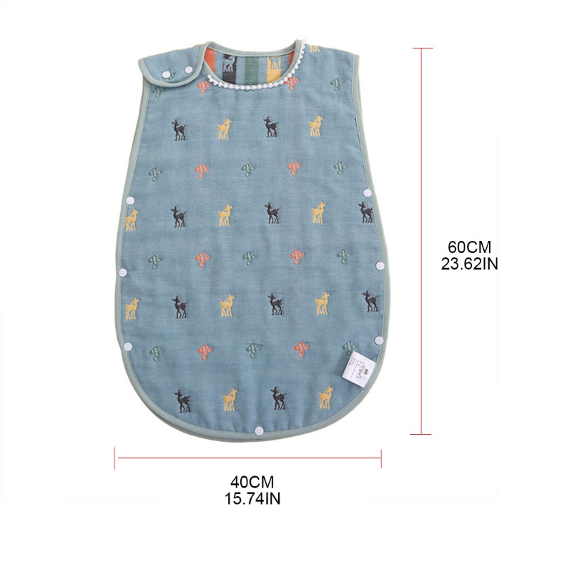 Túi Ngủ Bằng Cotton Không Tay Bền Bỉ Dành Cho Trẻ Sơ Sinh