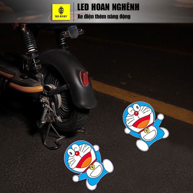 Đèn led cảm biến chiếu sáng trong đêm hoạt hình gắn cửa xe hơi, xe máy, xe đạp chuyển động lạ mắt LHH điều chỉnh dễ dàng