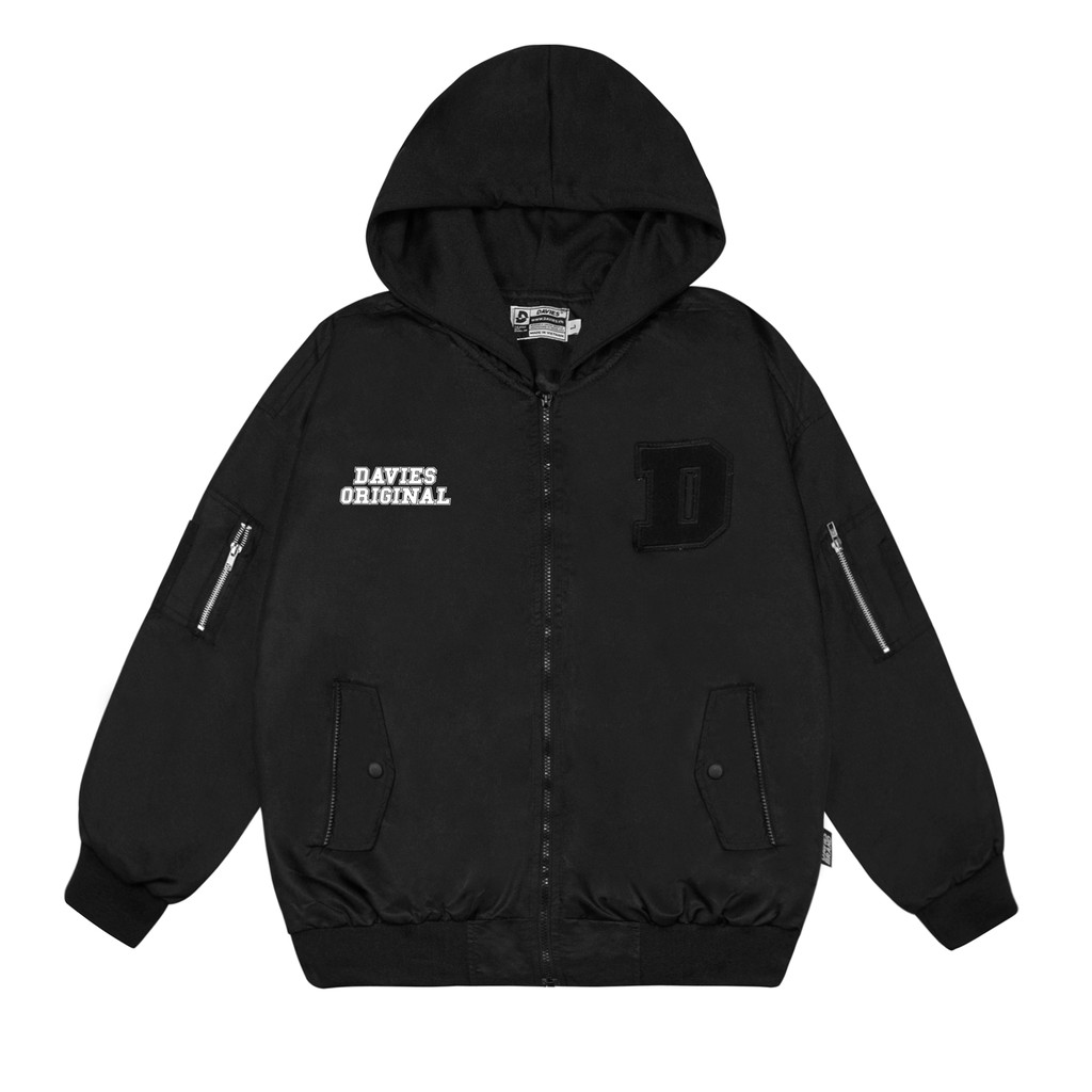 Áo khoác dù bomber mũ nỉ unisex DAVIES - Hooded Bomber Jacket