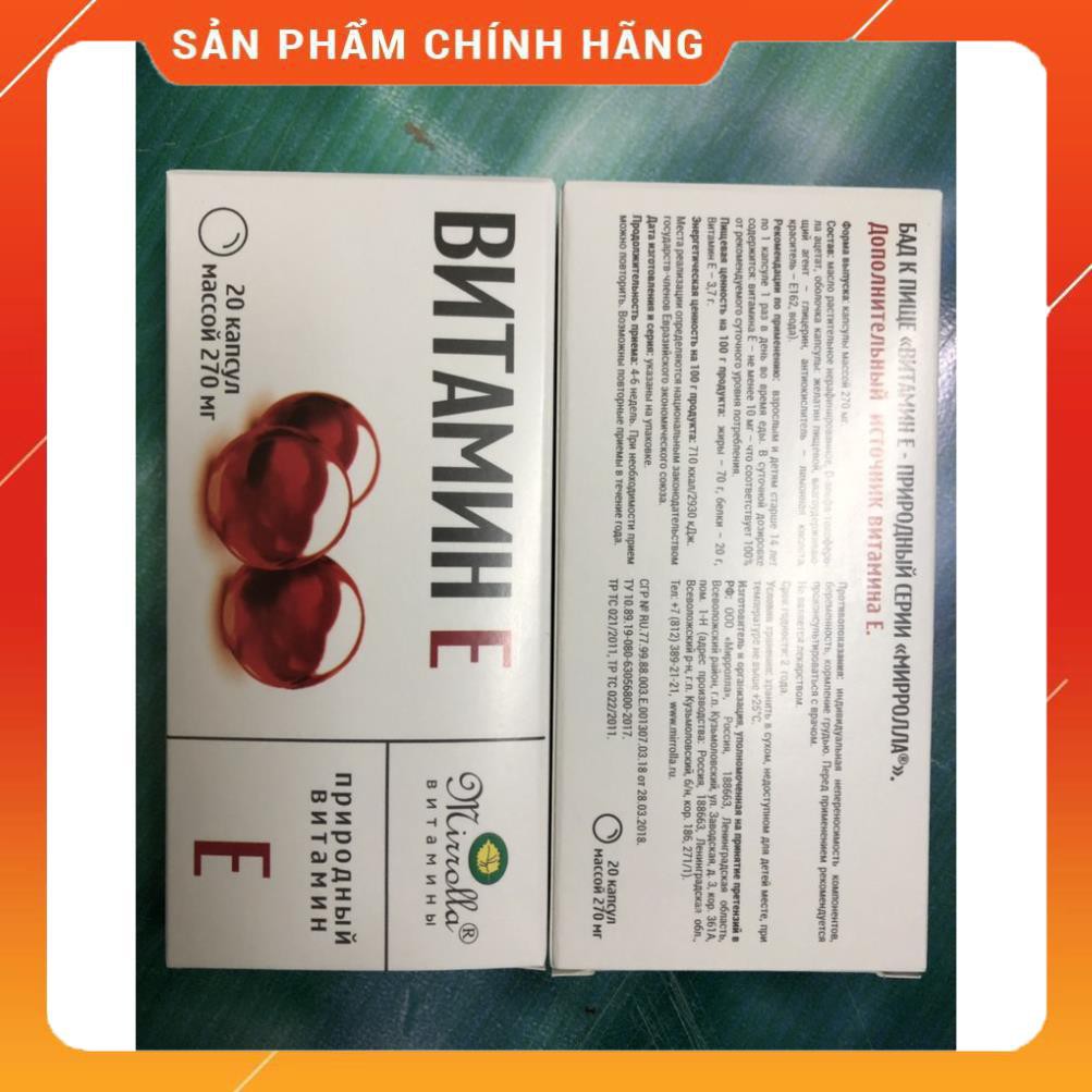 Vitamin E đỏ Nga 270mg dạng vỉ 20v | BigBuy360 - bigbuy360.vn