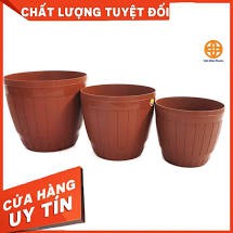 Chậu Nhựa Trồng Hoa Cây Cảnh Việt Nhật Tròn No.2226-2227-2228 Đường Kính Miệng 20- 23- 27,5cm -Chậu trồng hoa nhựa