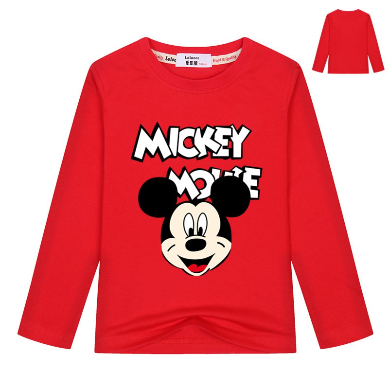 Áo thun dài tay cho bé trai Mickey Mouse Face Funny Tops